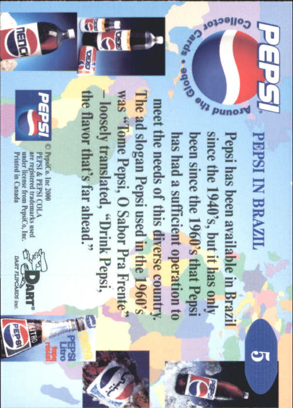 2000 Dart FlipCards Pepsi Around the Globe #5 Brazil back image