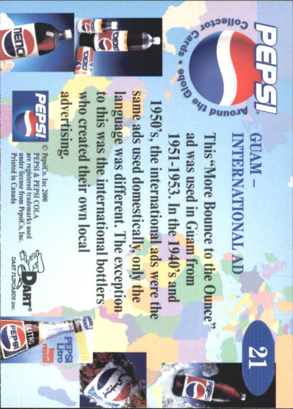 2000 Dart FlipCards Pepsi Around the Globe #21 Guam back image