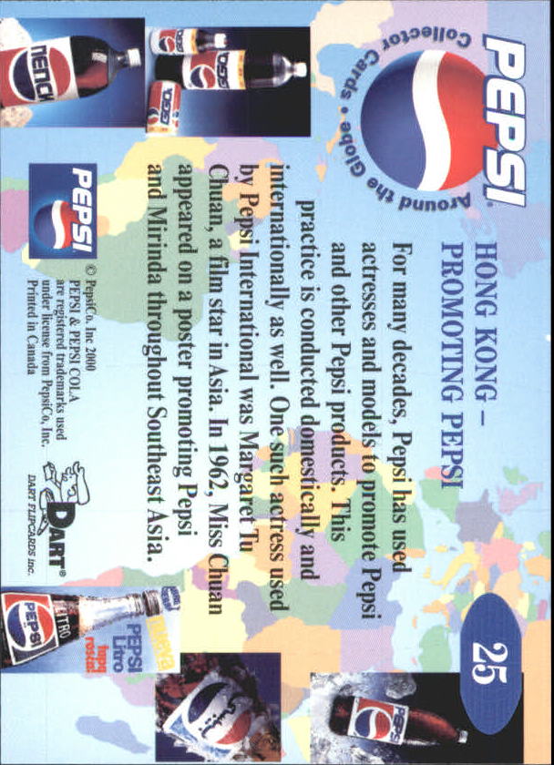 2000 Dart FlipCards Pepsi Around the Globe #25 Hong Kong back image