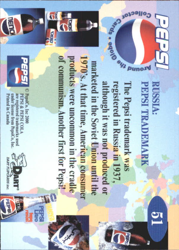 2000 Dart FlipCards Pepsi Around the Globe #51 Russia back image
