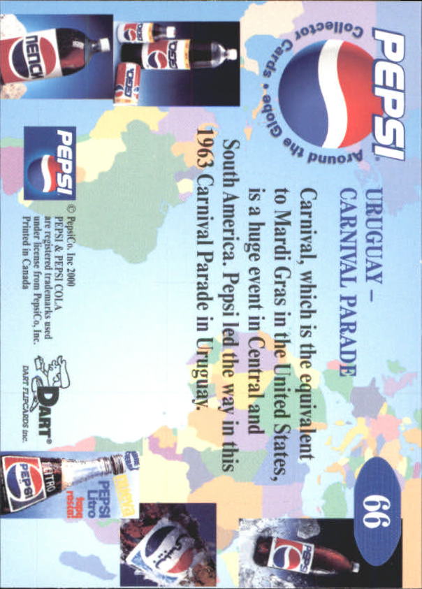 2000 Dart FlipCards Pepsi Around the Globe #66 Uruguay back image