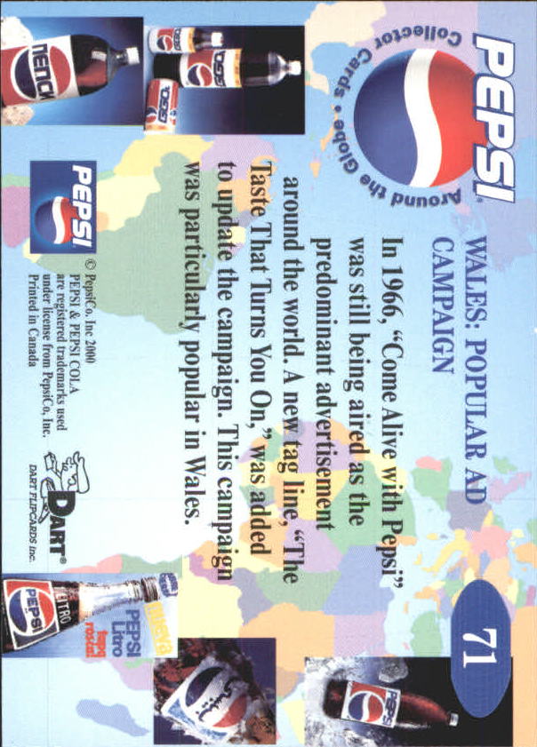 2000 Dart FlipCards Pepsi Around the Globe #71 Wales back image