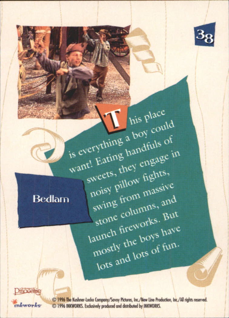 1996 Inkworks Adventures of Pinocchio #38 Bedlam back image