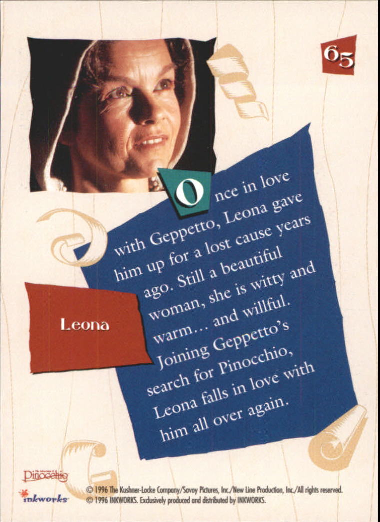 1996 Inkworks Adventures of Pinocchio #65 Leona back image