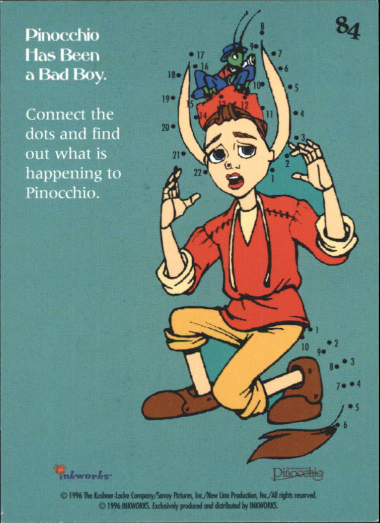 1996 Inkworks Adventures of Pinocchio #84 Pinocchio Has Been a Bad Boy back image