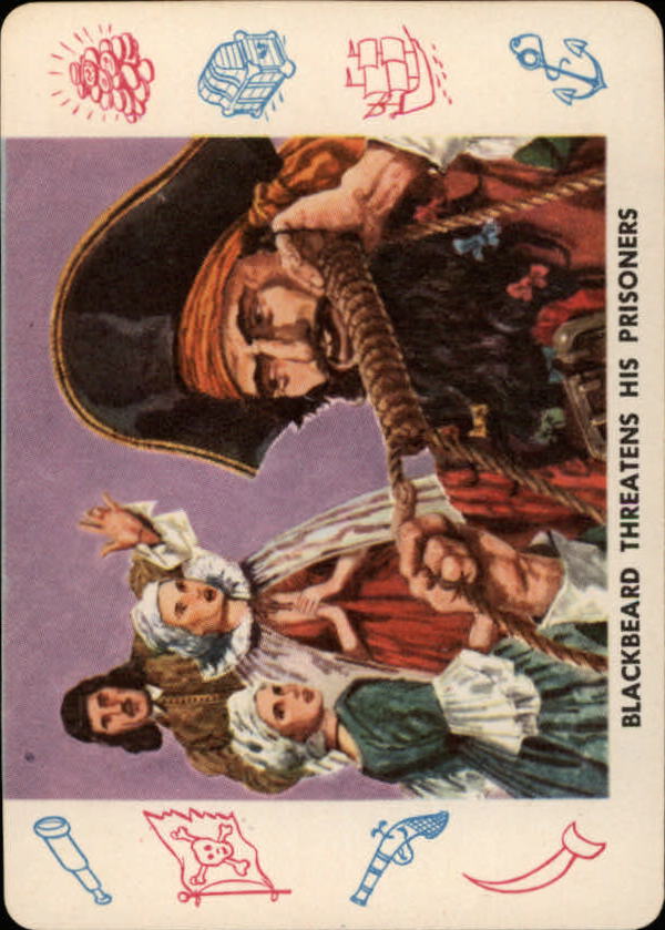 1958 Leaf Card-O Pirates #P2 Blackbeard Threatens His Prisoners