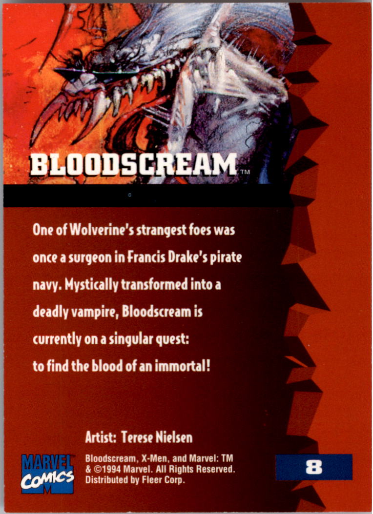1995 Fleer Ultra X-Men #8 Bloodscream back image