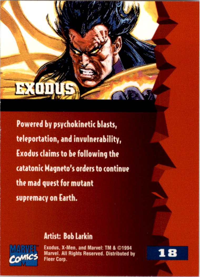 1995 Fleer Ultra X-Men #18 Exodus back image