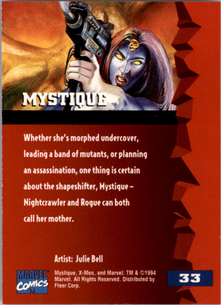1995 Fleer Ultra X-Men #33 Mystique back image