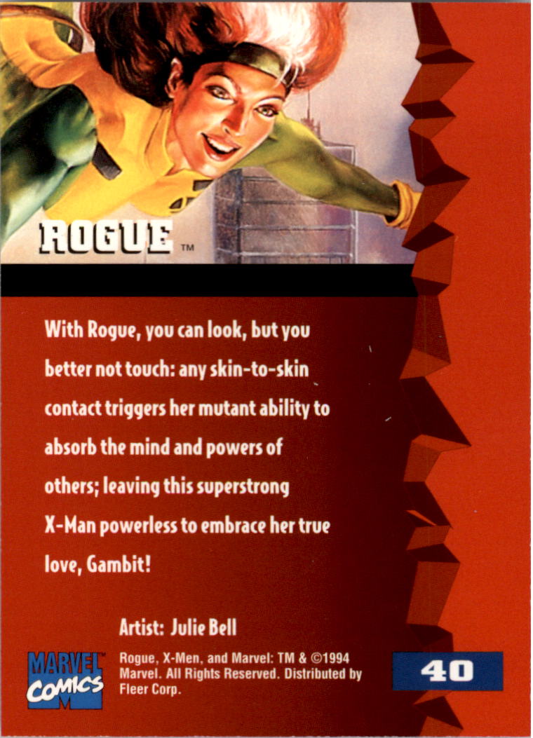 1995 Fleer Ultra X-Men #40 Rogue back image