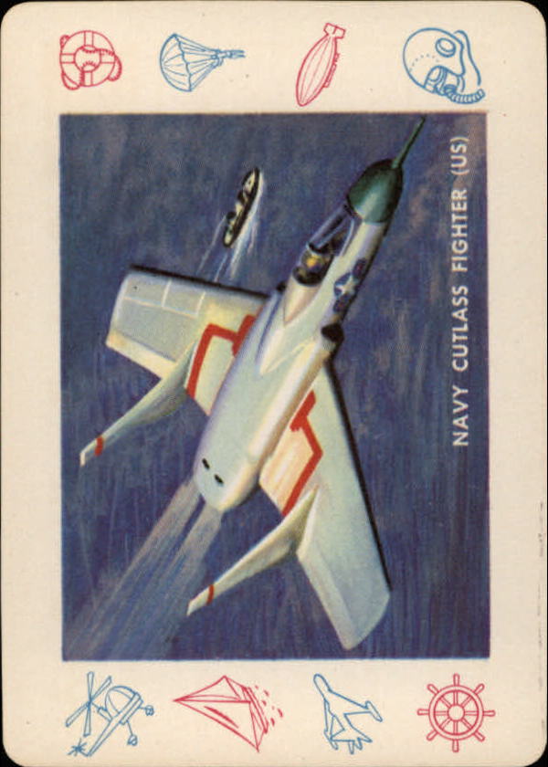 1958 Leaf Card-O Planes Trains and Ships #T9 Navy Cutlass Fighter