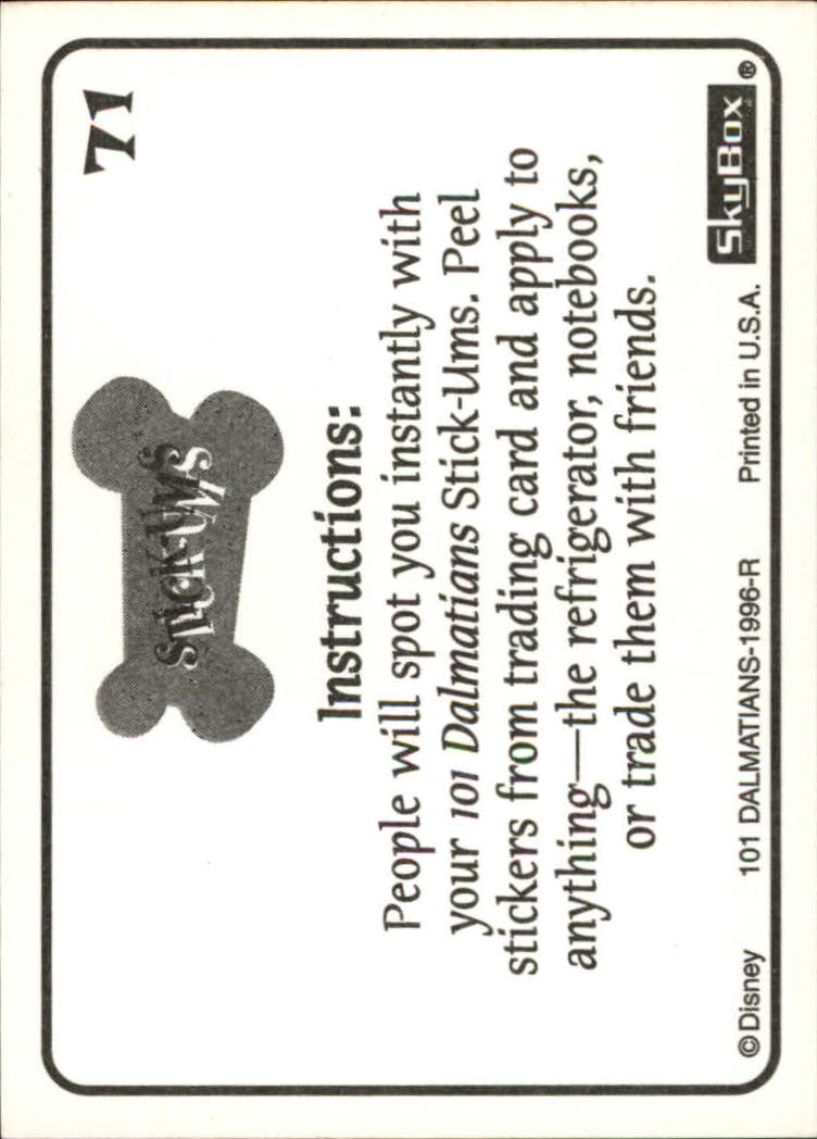 1996 SkyBox 101 Dalmatians #71 Chomp, chew, crunch back image