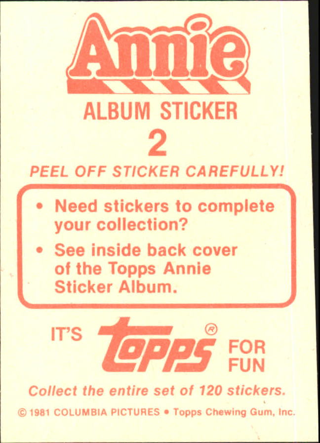 1981 Panini Annie Album Stickers #2 Sticker 2 back image