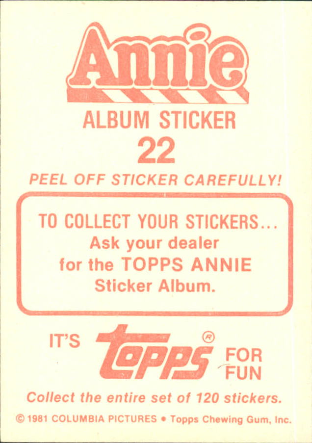 1981 Panini Annie Album Stickers #22 Sticker 22 back image