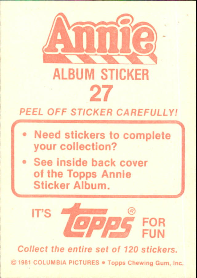 1981 Panini Annie Album Stickers #26 Sticker 26 back image