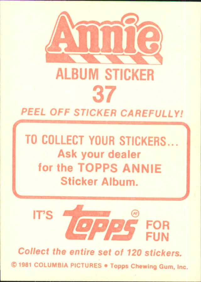 1981 Panini Annie Album Stickers #36 Sticker 36 back image