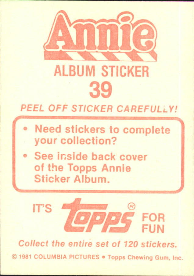 1981 Panini Annie Album Stickers #38 Sticker 38 back image