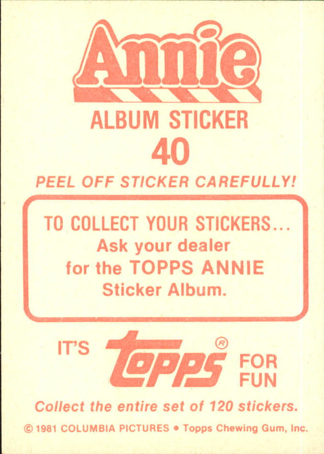 1981 Panini Annie Album Stickers #39 Sticker 39 back image