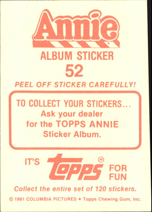 1981 Panini Annie Album Stickers #51 Sticker 51 back image