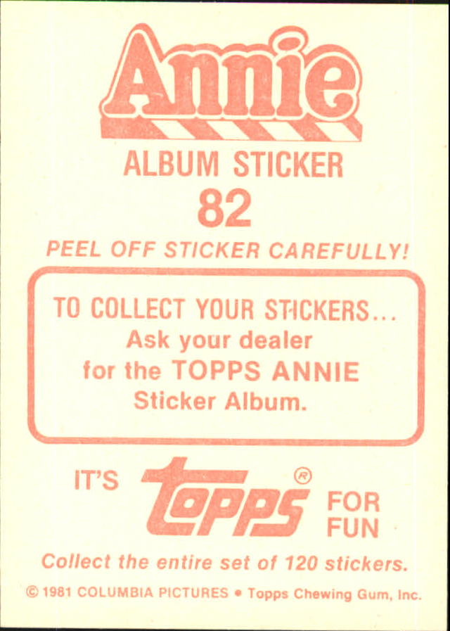 1981 Panini Annie Album Stickers #82 Sticker 82 back image
