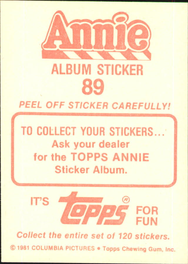 1981 Panini Annie Album Stickers #89 Sticker 89 back image