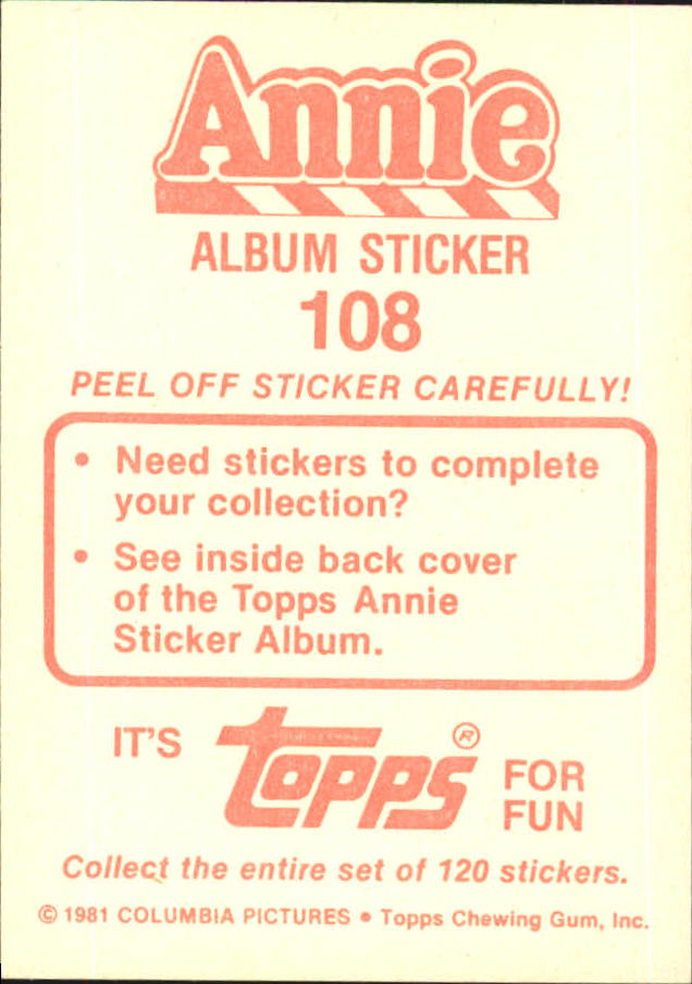 1981 Panini Annie Album Stickers #108 Sticker 108 back image