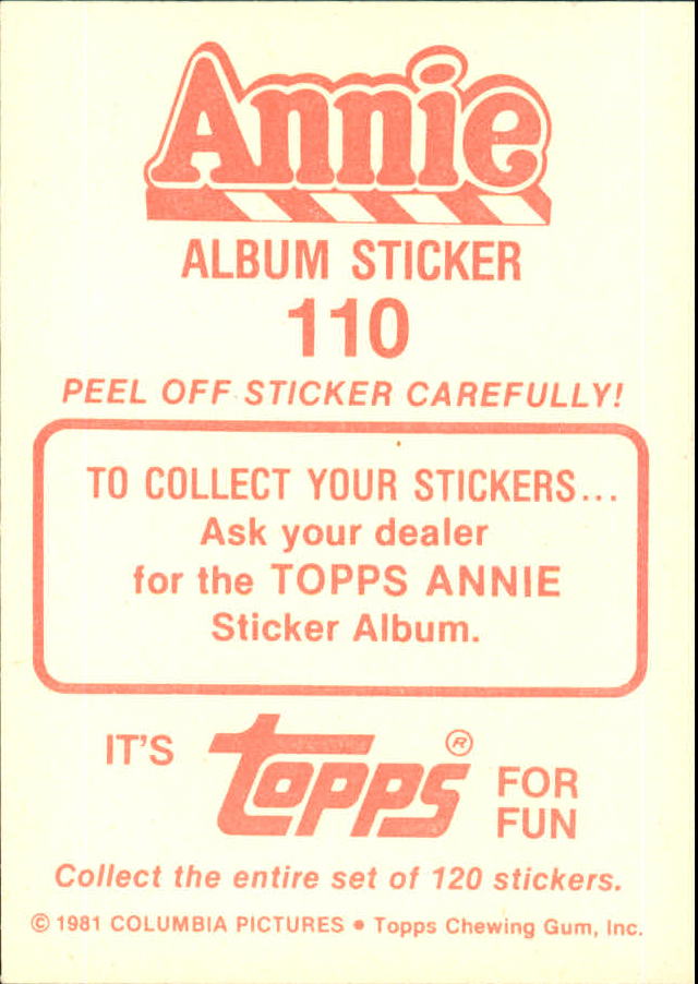 1981 Panini Annie Album Stickers #110 Sticker 110 back image