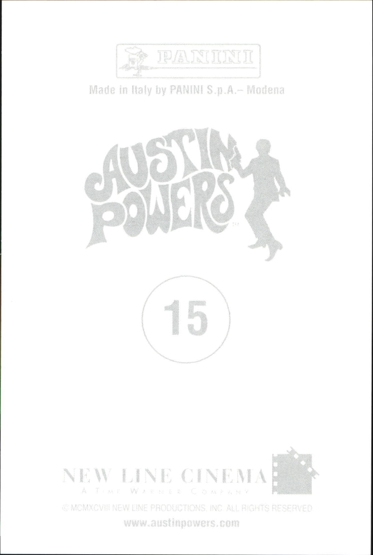 1999 Panini Austin Powers Photocards #15 Naked Austin in Wayback Machine -  . Oversized. - NM-MT