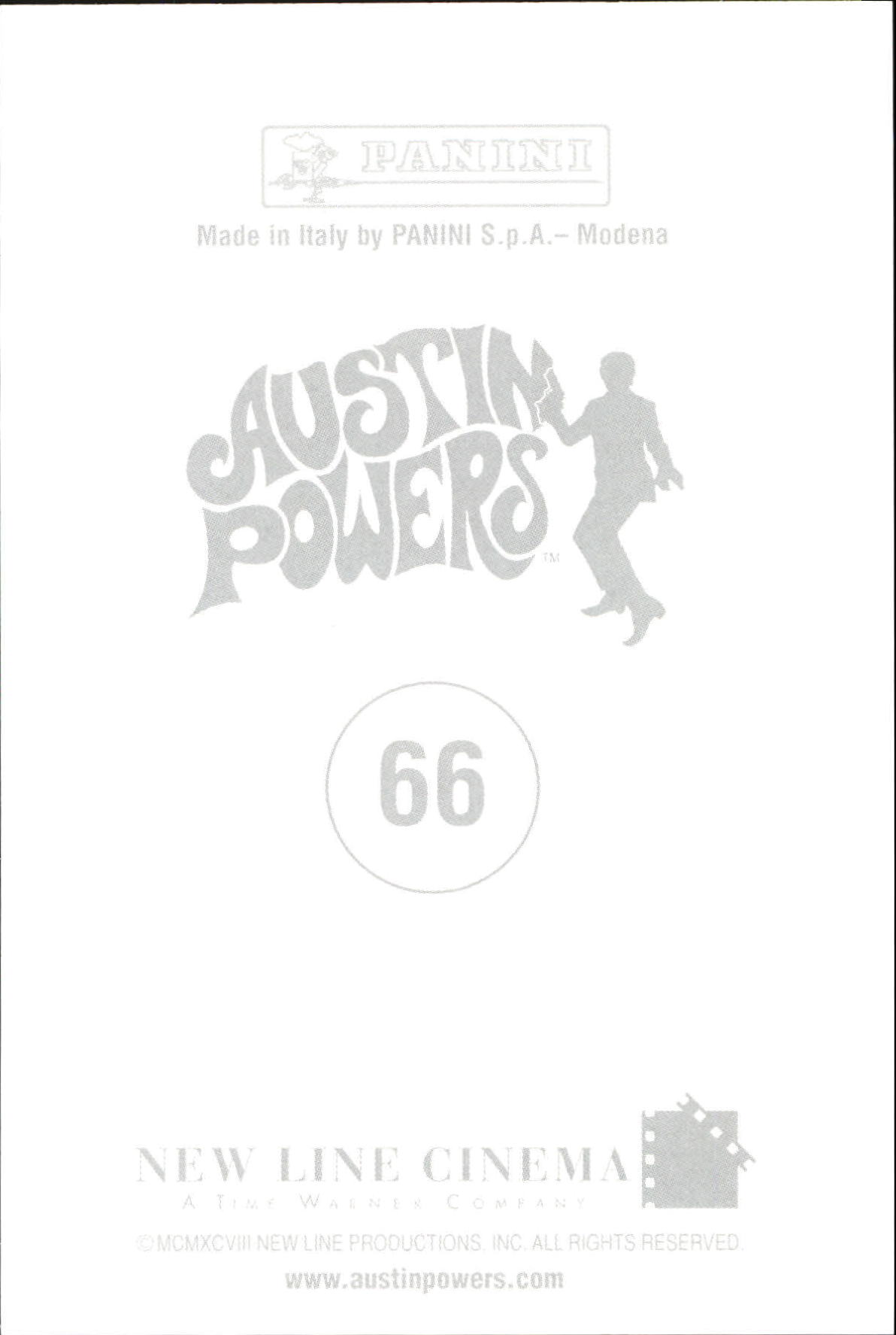 1999 Panini Austin Powers Photocards #66 Number Two thumbs up back image