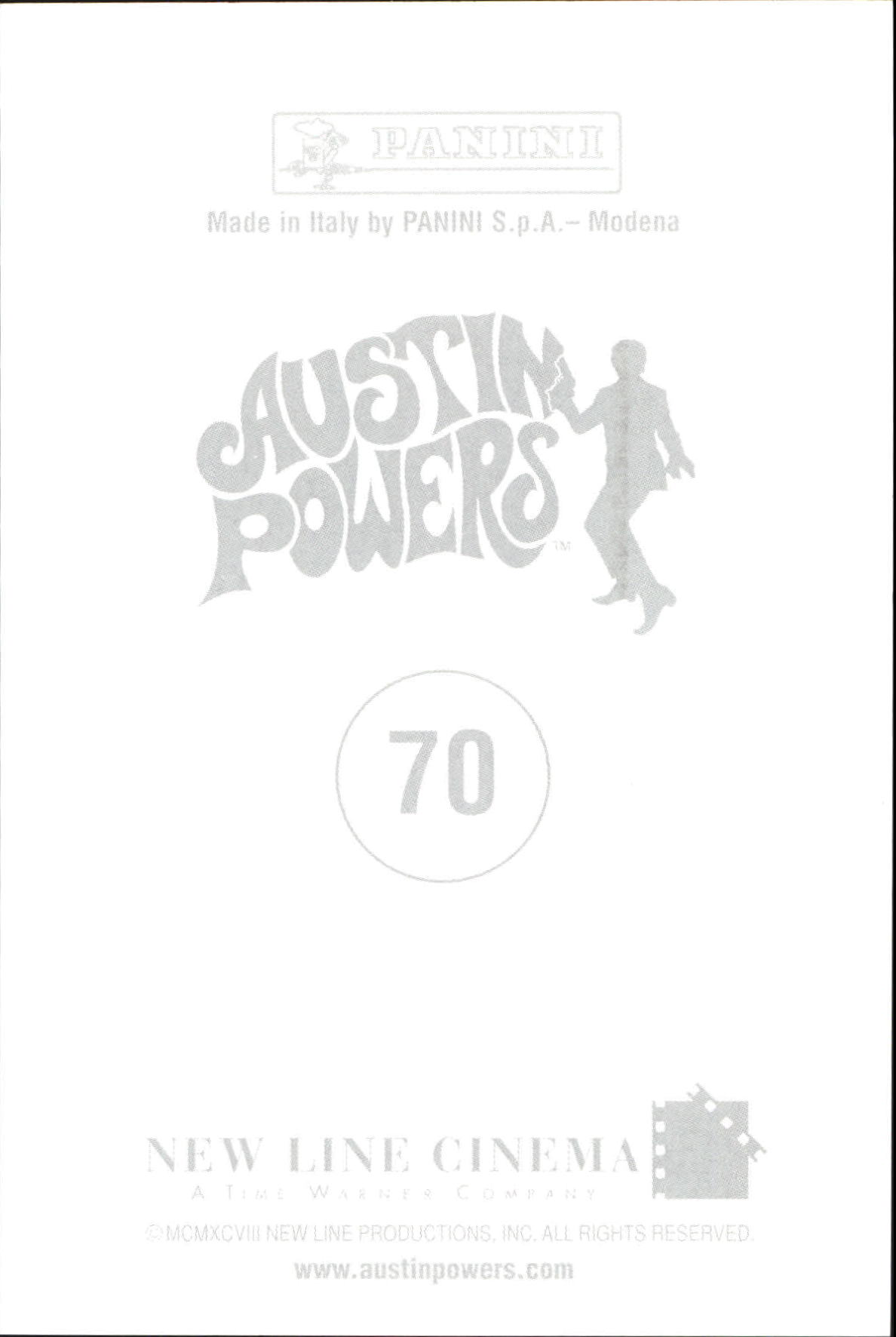 1999 Panini Austin Powers Photocards #70 Fat Bastard fingers bagpipe back image