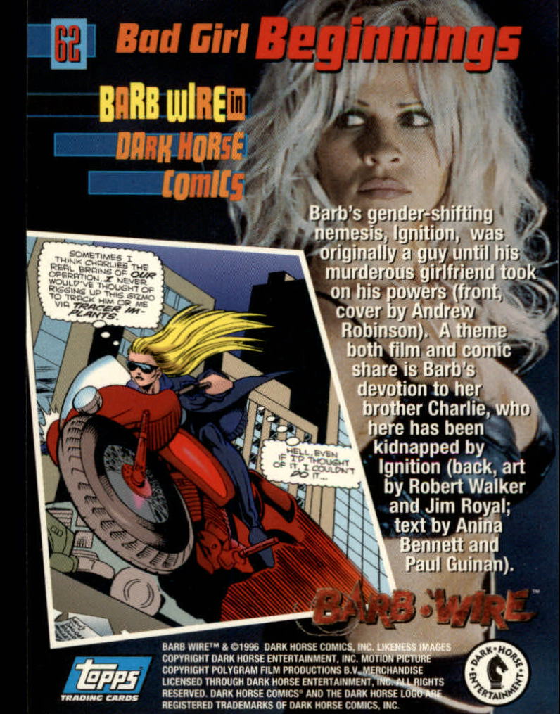 A4324- 1996 Barb Wire Collectible Card #s 1-72 -You Pick- 15+ FREE US SHIP