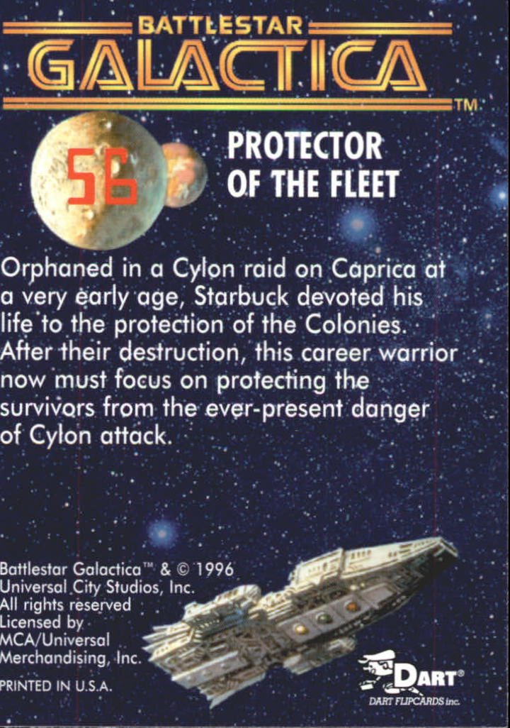 1996 Dart FlipCards Battlestar Galactica #56 Protector of the Fleet - NM-MT