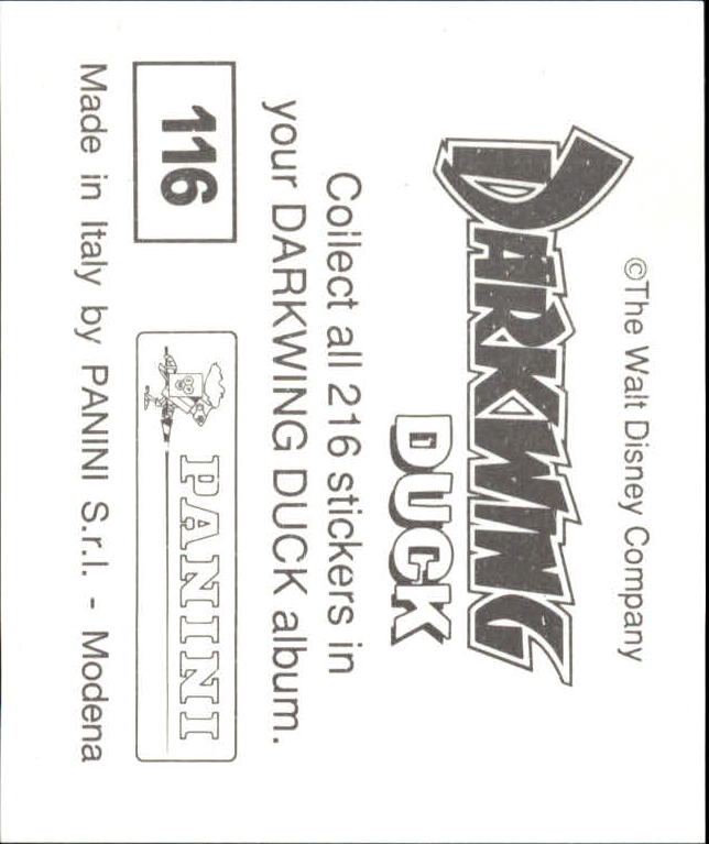 1991 Panini Darkwing Duck Album Stickers #116 Sticker 116