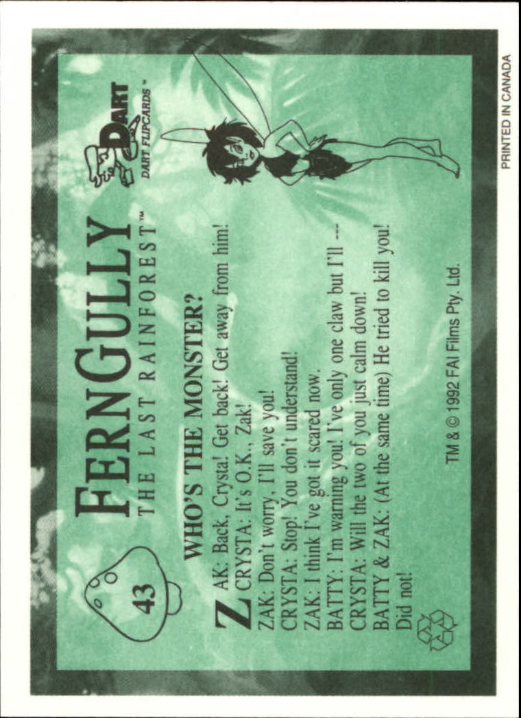 Tarjeta FernGully B6748- 1992 Dart Flipcards #s 1-100 -Tú eliges- 15+ ENVÍO GRATUITO A EE. UU. - Imagen 87 de 201