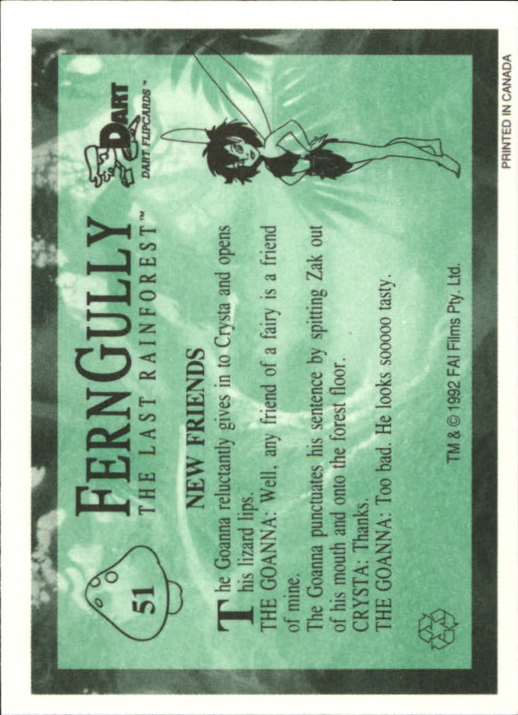 Tarjeta FernGully B6748- 1992 Dart Flipcards #s 1-100 -Tú eliges- 15+ ENVÍO GRATUITO A EE. UU. - Imagen 103 de 201