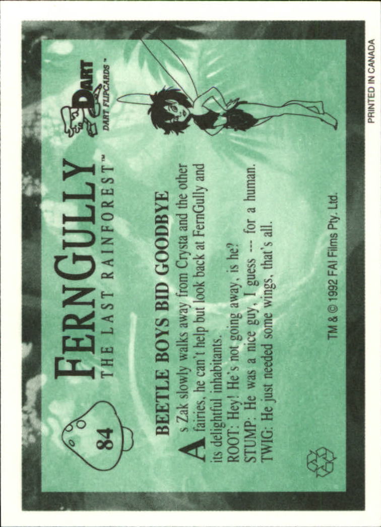 Tarjeta FernGully B6748- 1992 Dart Flipcards #s 1-100 -Tú eliges- 15+ ENVÍO GRATUITO A EE. UU. - Imagen 169 de 201