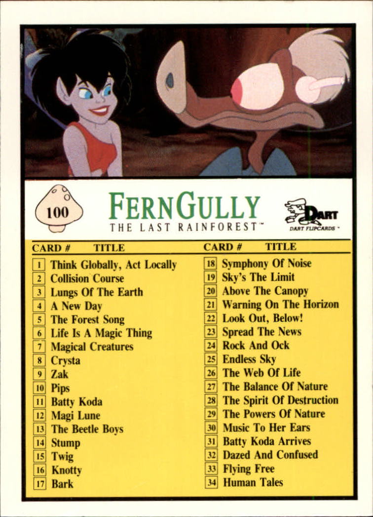 Tarjeta FernGully B6748- 1992 Dart Flipcards #s 1-100 -Tú eliges- 15+ ENVÍO GRATUITO A EE. UU. - Imagen 201 de 201