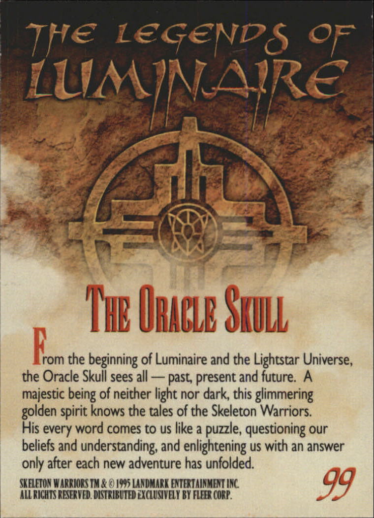 1995 Fleer Ultra Skeleton Warriors #99 The Oracle Skull back image