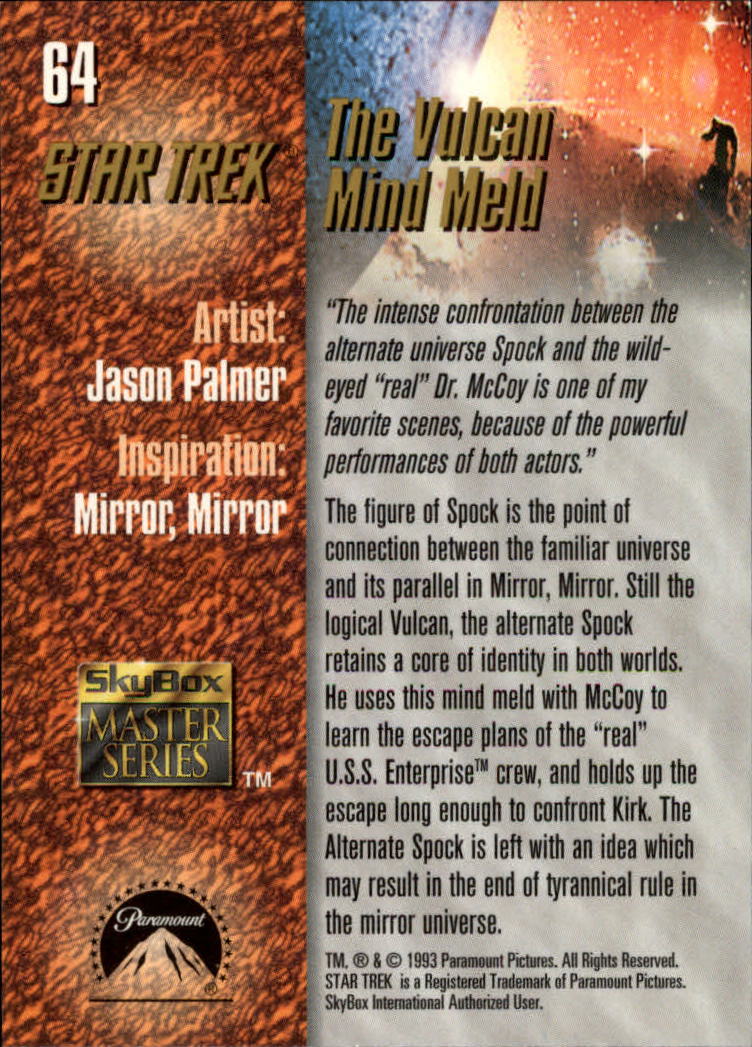 1993 SkyBox Star Trek Master Series #64 The Vulcan Mind Meld back image