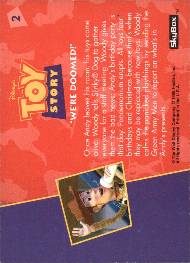 1995 SkyBox Toy Story #2 We're doomed back image