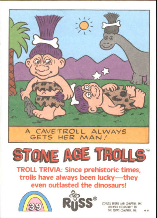 1992 Topps Russ Trolls 39 Stone Age Trolls Nm Mt