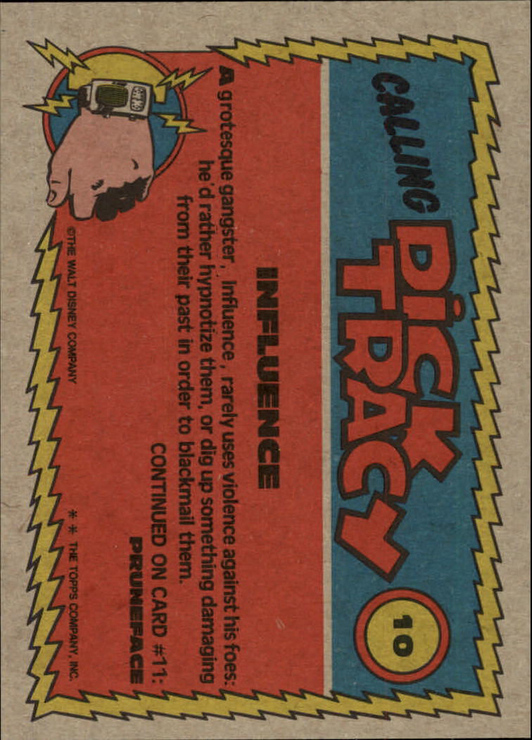 1990 Topps Dick Tracy #10 Influence back image