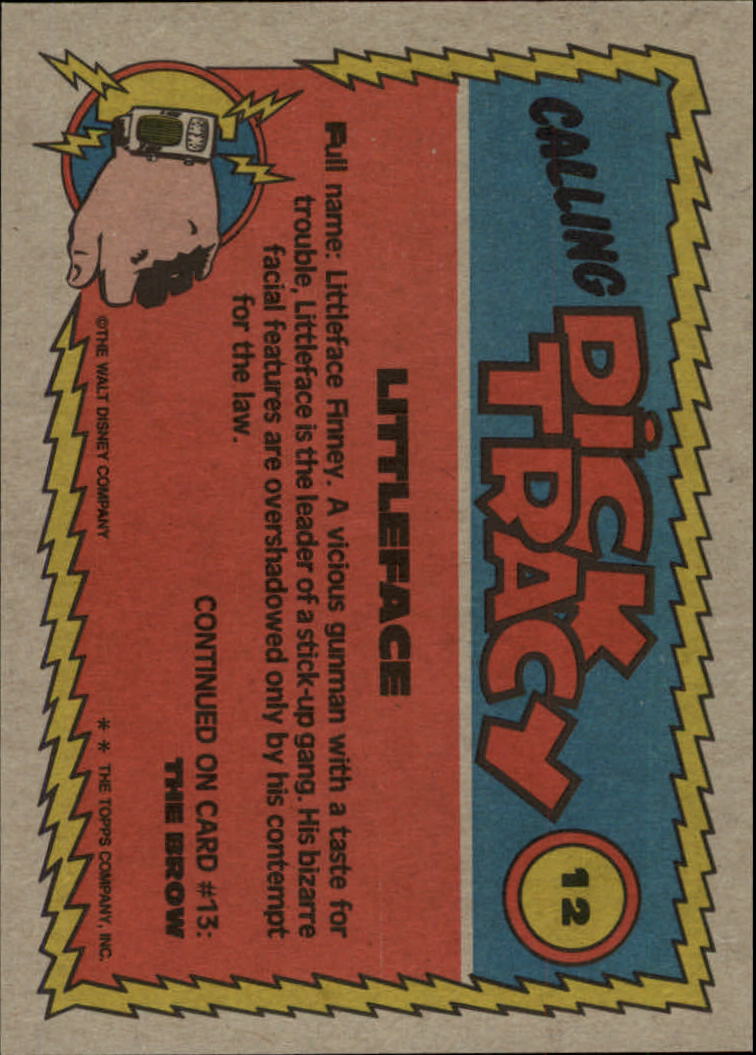 1990 Topps Dick Tracy #12 Littleface back image