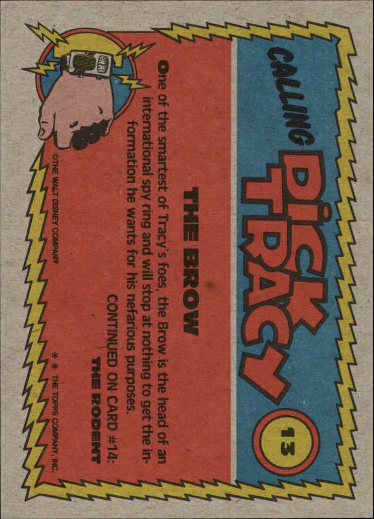 1990 Topps Dick Tracy #13 The Brow back image