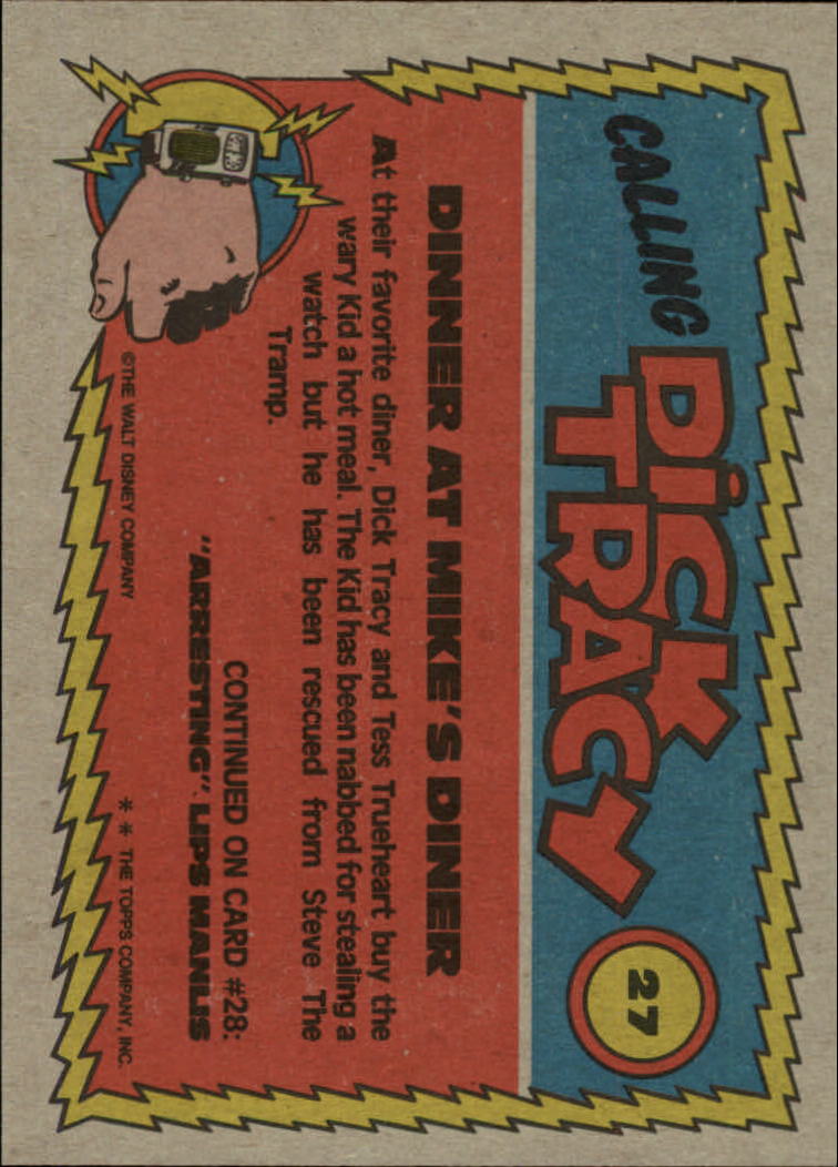 1990 Topps Dick Tracy #27 Dinner at Mike's Diner back image