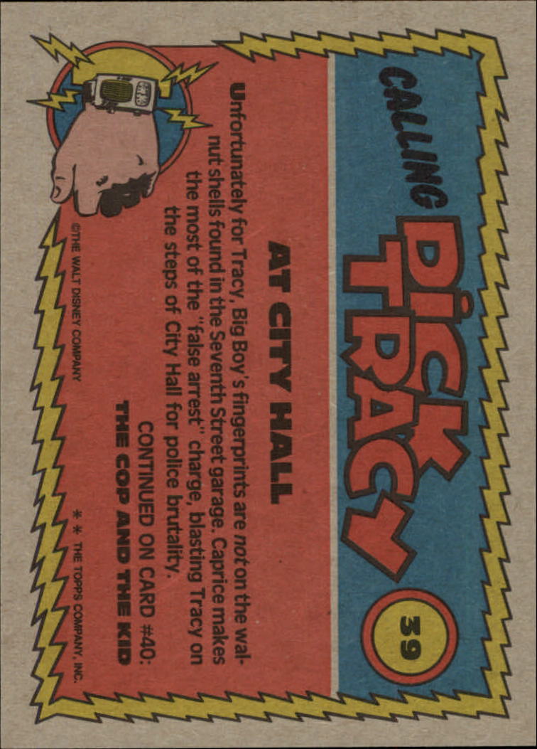 1990 Topps Dick Tracy #39 At City Hall back image