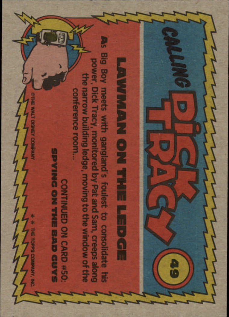 1990 Topps Dick Tracy #49 Lawman on the Ledge back image
