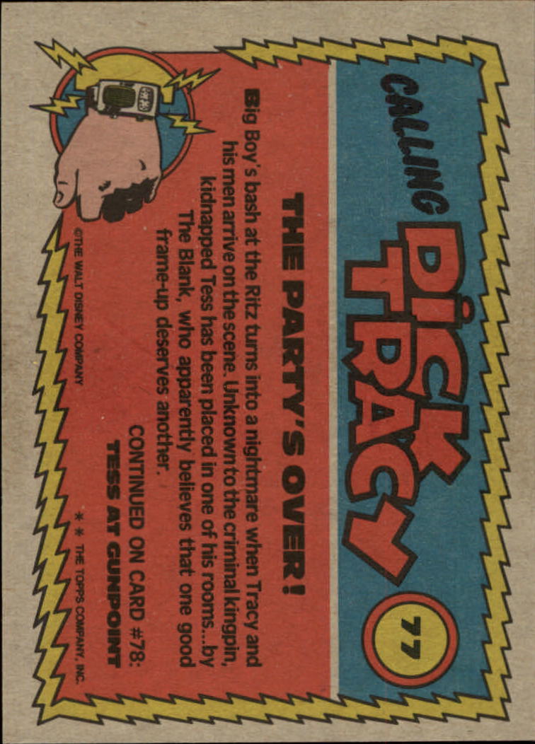 1990 Topps Dick Tracy #77 The Party's Over back image