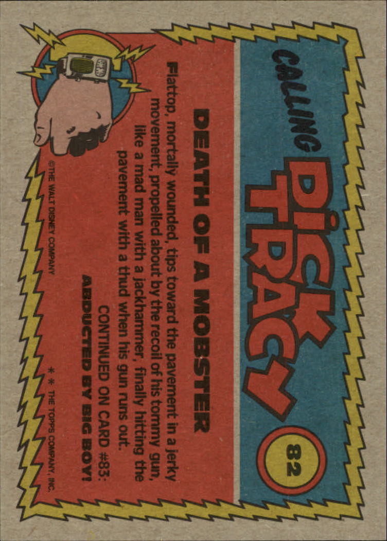 1990 Topps Dick Tracy #82 Death of a Mobster back image