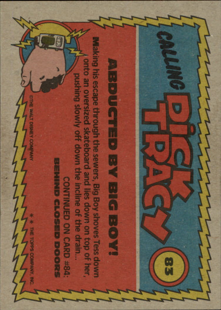 1990 Topps Dick Tracy #83 Abducted by Big Boy back image
